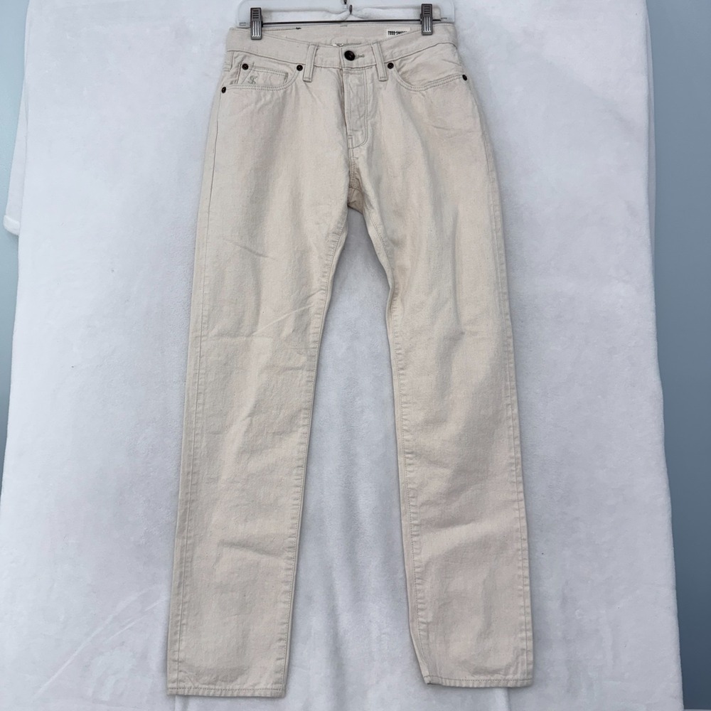 Todd Snyder Jeans Mens 28x32 Cream Slim Fit Japanese Selvedge Denim